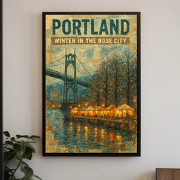 Portland Winter In The Rose City Poster