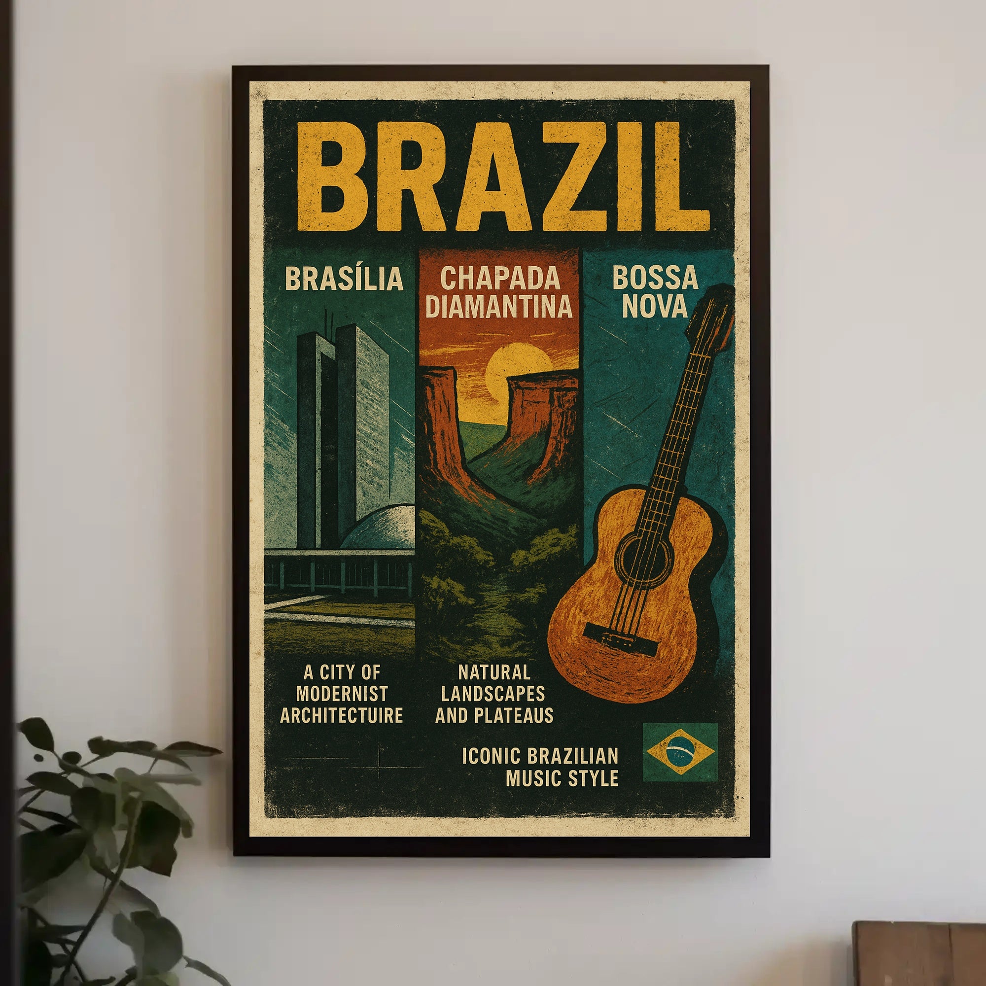 Brazil Modernist Architecture Wall Art with Natural Beauty PosterGoat