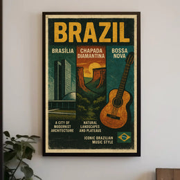 Brazil Modernist Architecture Wall Art with Natural Beauty PosterGoat