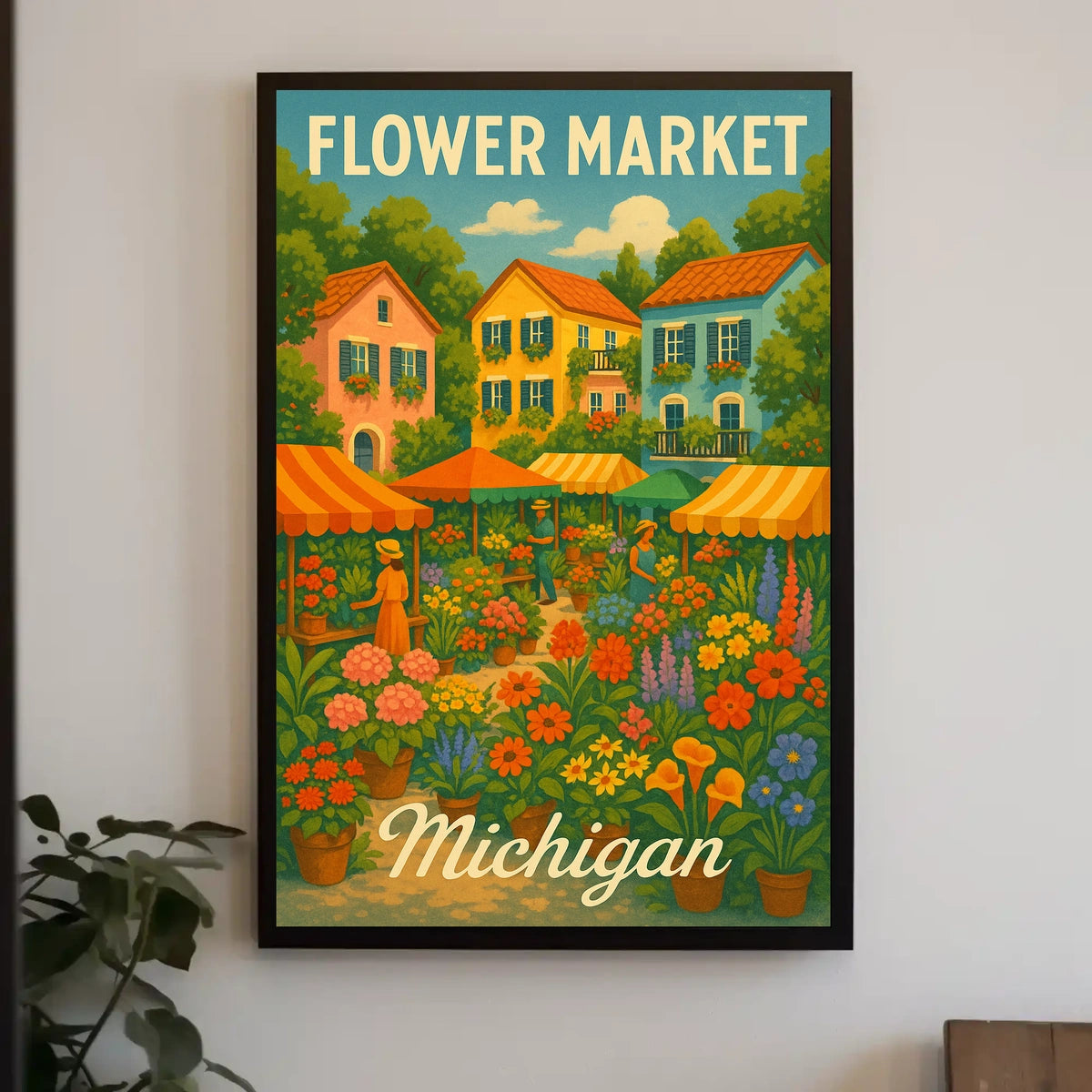 Flower Market In Michigan Poster