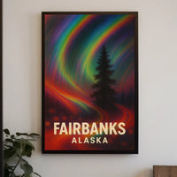 Fairbanks Alaska Northern Lights Realism Poster