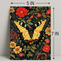 Butterfly and Floral Symphony Art Poster