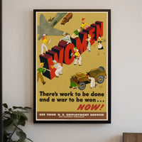 Women Empowerment WWII Patriotic Propaganda Poster
