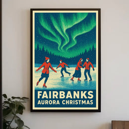 Fairbanks Aurora Christmas Poster