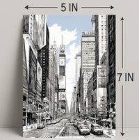 Urban Sketch Of Times Square Poster