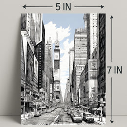 Urban Sketch Of Times Square Poster Abstract Wall Art