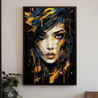 Modern Abstract Woman's Face Art Poster