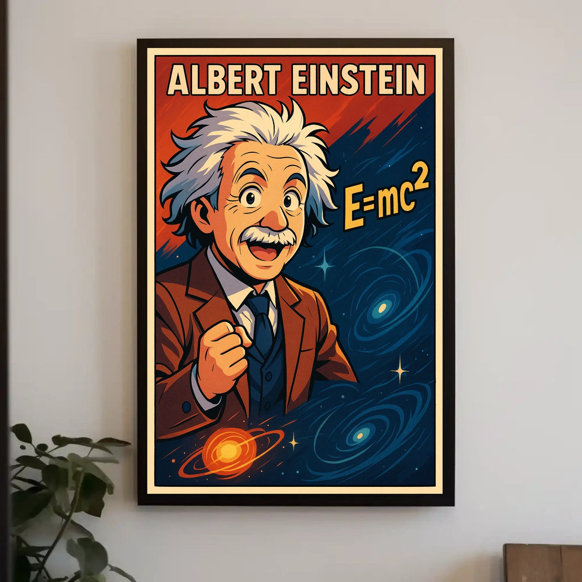 Albert Einstein Vintage Theoretical Portrait Poster