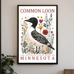 Common Loon Minnesota Nature Art Poster Print