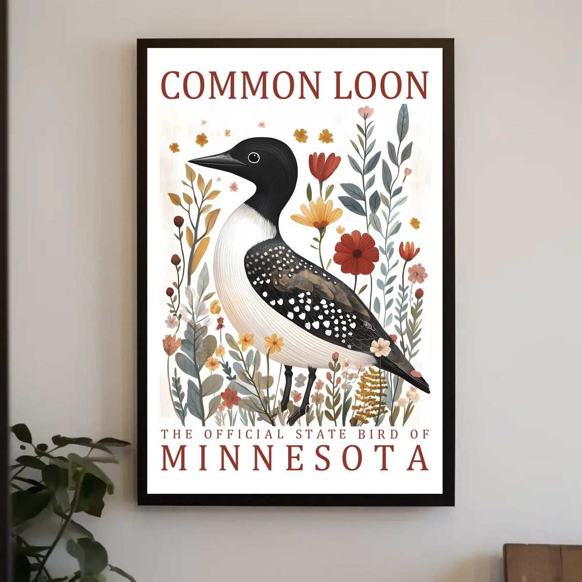 Common Loon Minnesota Nature Art Poster Print