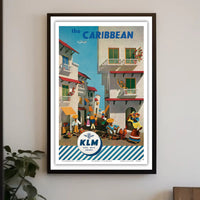 KLM Caribbean Adventure Vintage Travel Poster PosterGoat