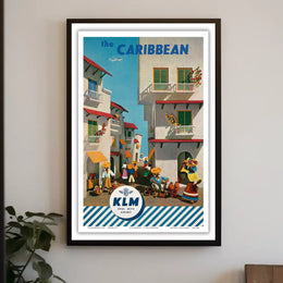 KLM Caribbean Adventure Vintage Travel Poster PosterGoat