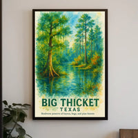 Big Thicket Texas Watercolor Nature Poster Art