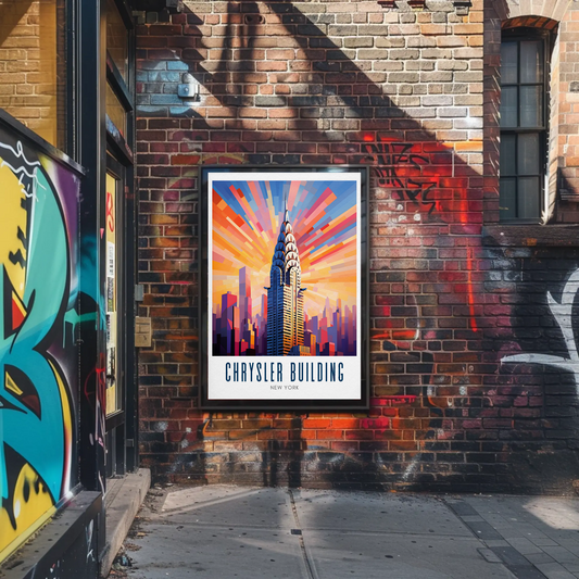 Chrysler Building New York Skyline Rays Poster