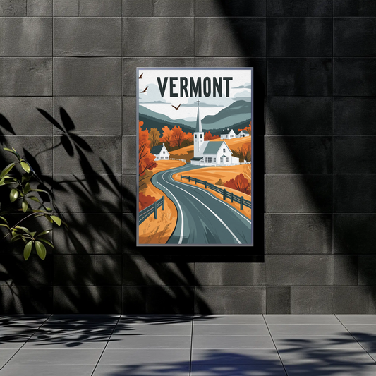 Vermont Vintage Poster - Fall Countryside