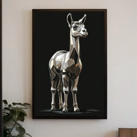Polygonal Llama Abstract Poster: Artistic, Modern Animal Design