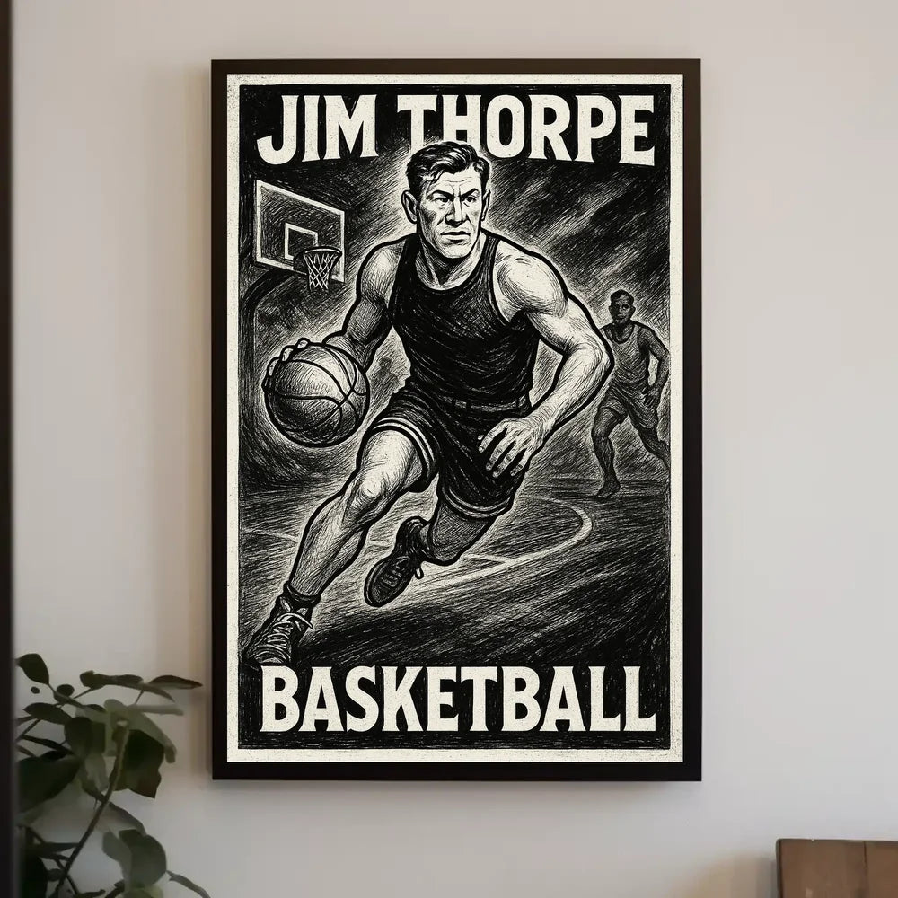 Dynamic Basketball Celebration Art Poster