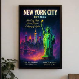 New York City Skyline Urban Cityscape Poster Modern Wall Art