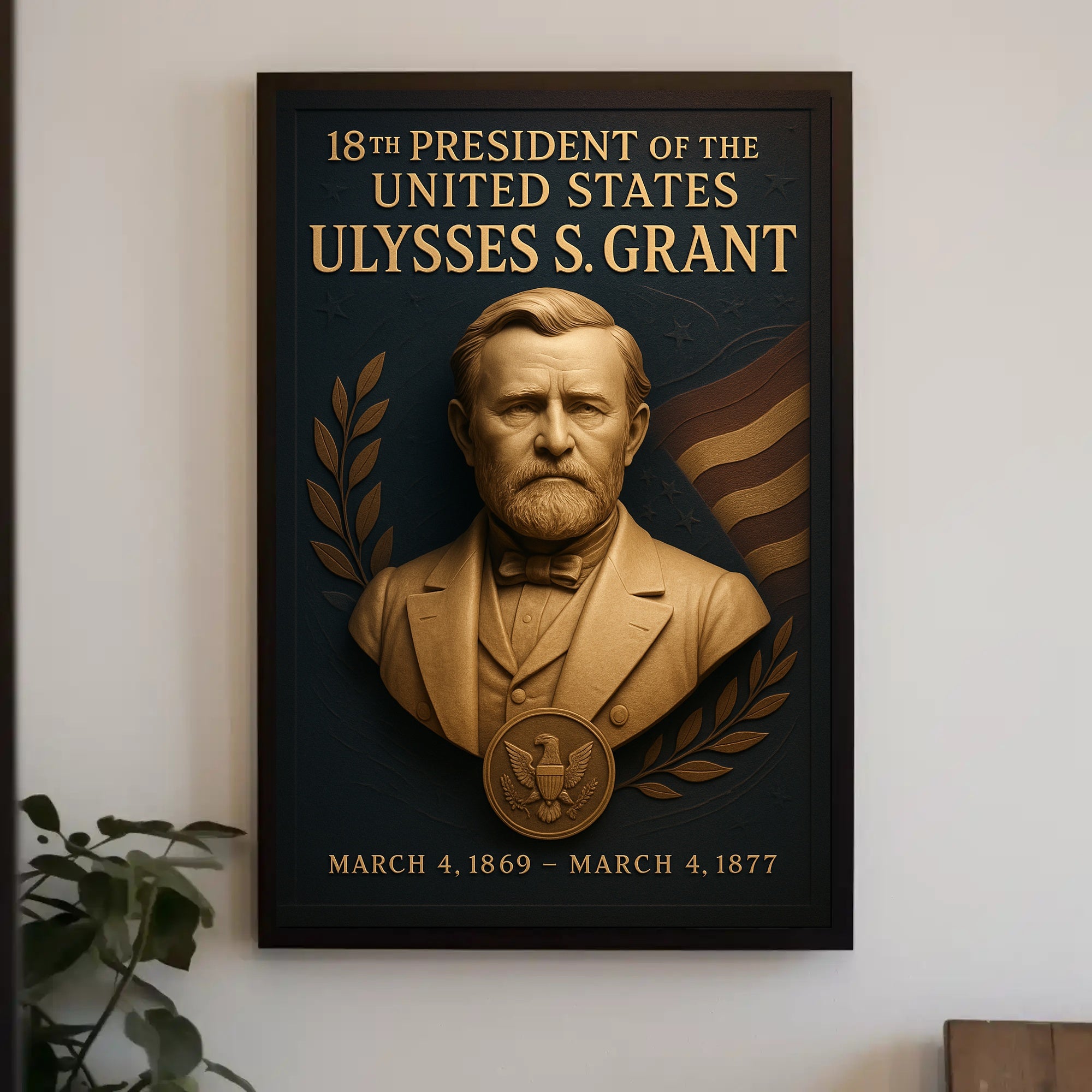 Ulysses S. Grant Vintage Portrait Historical or Presidential Poster PosterGoat