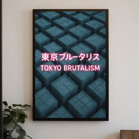 Tokyo Brutalism Urban Geometric Design Poster
