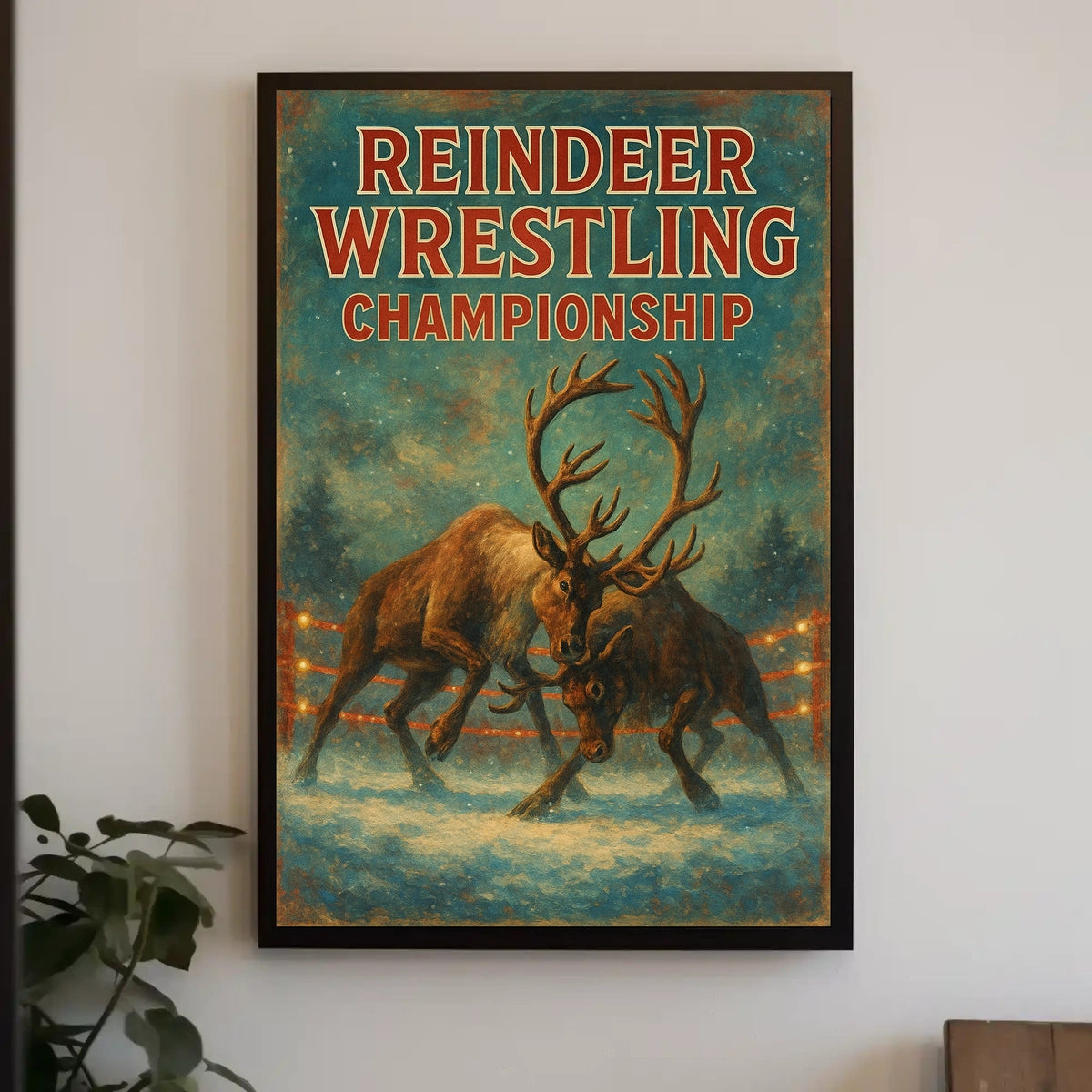 Reindeer Wrestling Championship Poster
