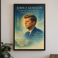 John F. Kennedy Inspirational Leadership Art Poster