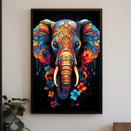 Elephant Art Poster: Vibrant Patterns and Colors