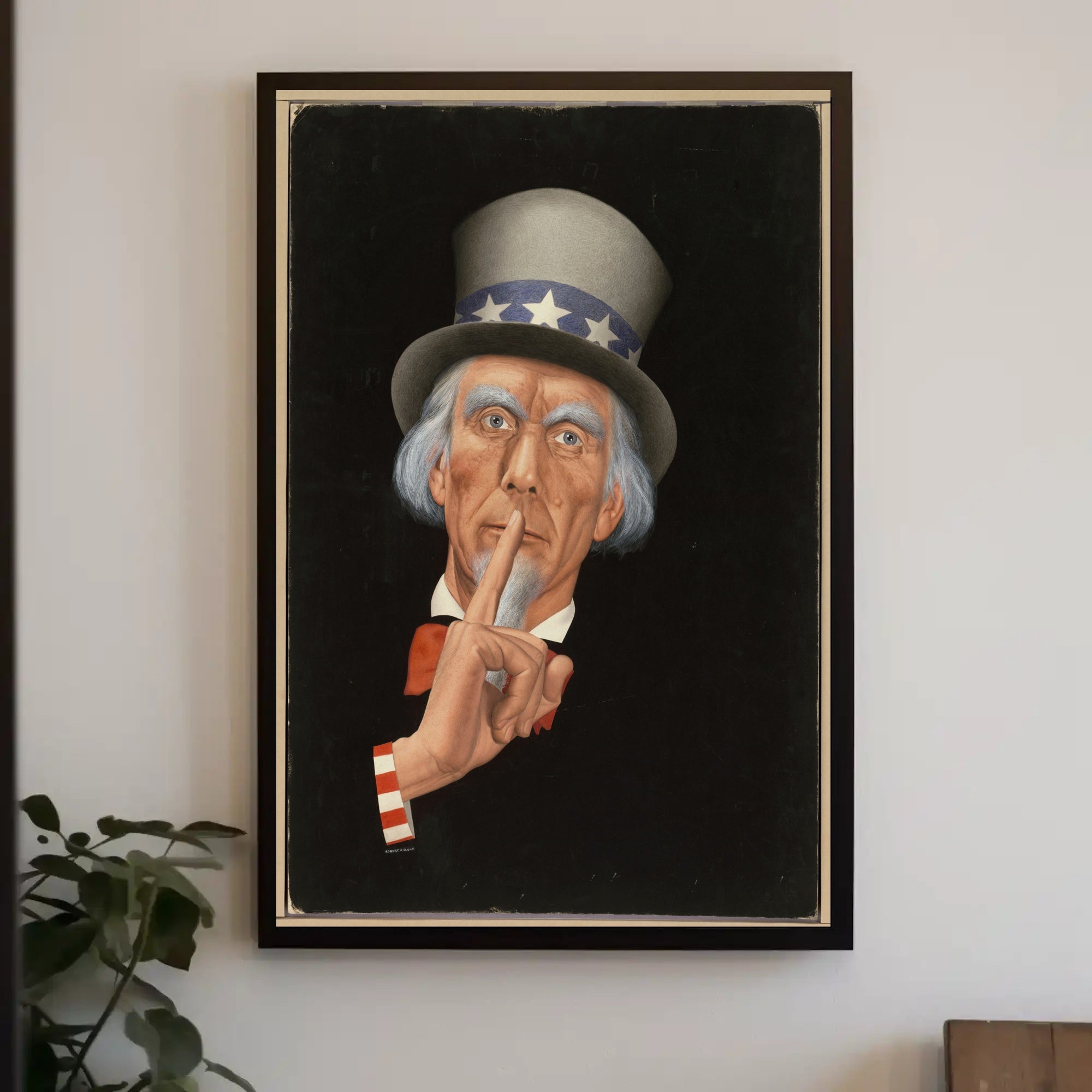 Uncle Sam "Shh" Art Print Political or Propaganda Poster