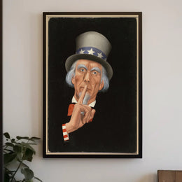 Uncle Sam "Shh" Art Print Political or Propaganda Poster