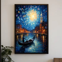 Moonlit Gondola Ride Poster