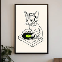 Dj Cat On The Decks Poster