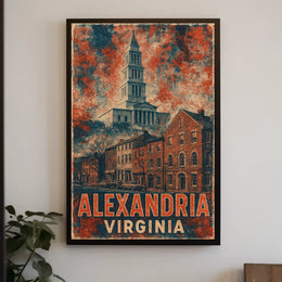 Alexandria Virginia Cityscape Watercolor Wanderlust Poster