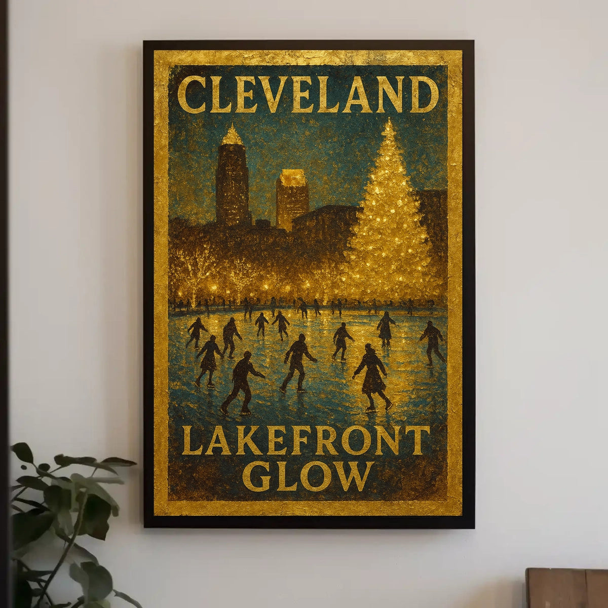 Cleveland Lakefront Glow Poster