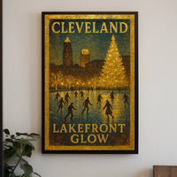 Cleveland Lakefront Glow Poster