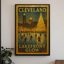 Cleveland Lakefront Glow Poster