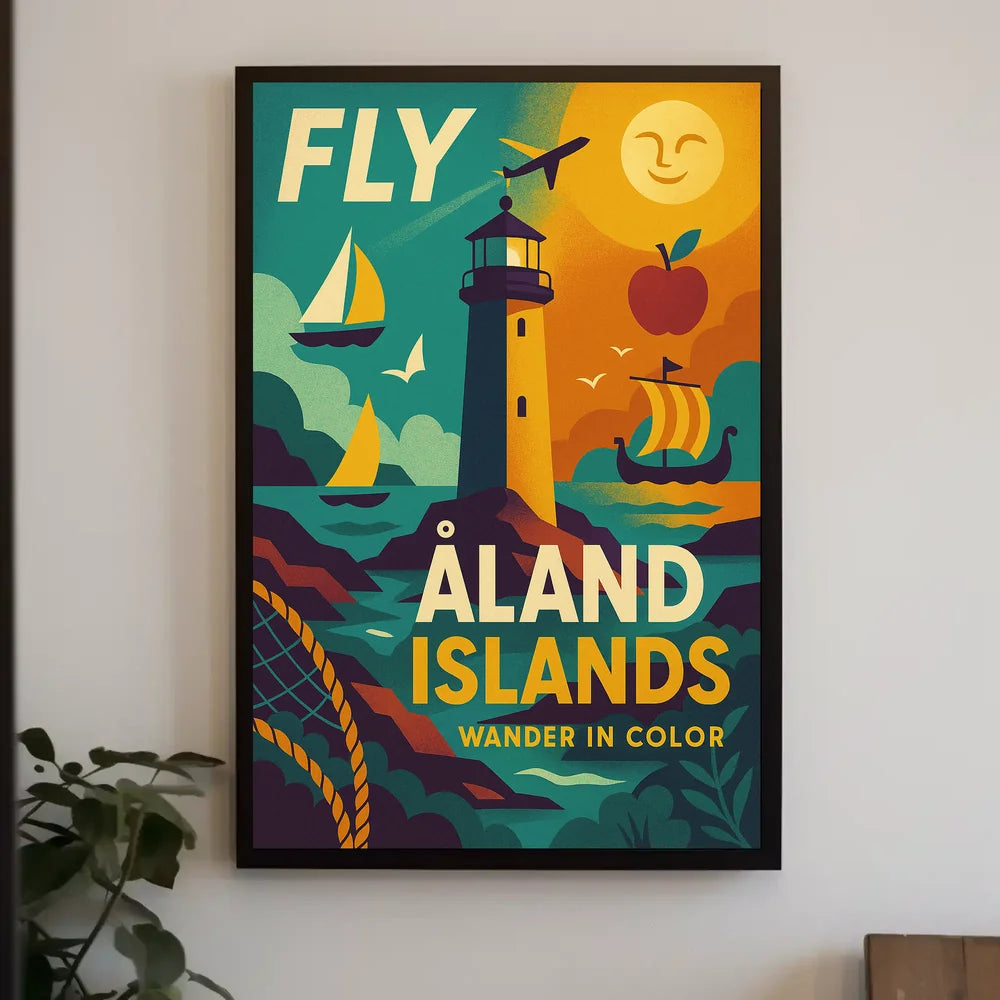 Travel to Vibrant Åland Islands with Retro Adventure Poster PosterGoat