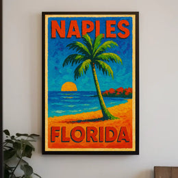Naples Florida Tropical Paradise Poster Wall Art 18x24