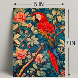 Vibrant Parrot Illustration in Tropical Animal Poster