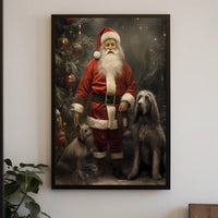 Santa Claus And His Canine Companions Poster