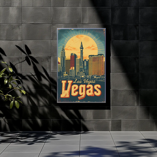 Vintage Poster Las Vegas Retro Sunset