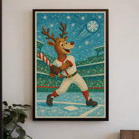 Reindeer Baseball Star Poster