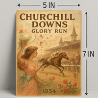 Churchill Downs 1934 Horse Racing Sports Poster