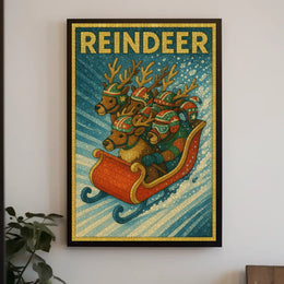 Reindeer Sleigh Ride Poster