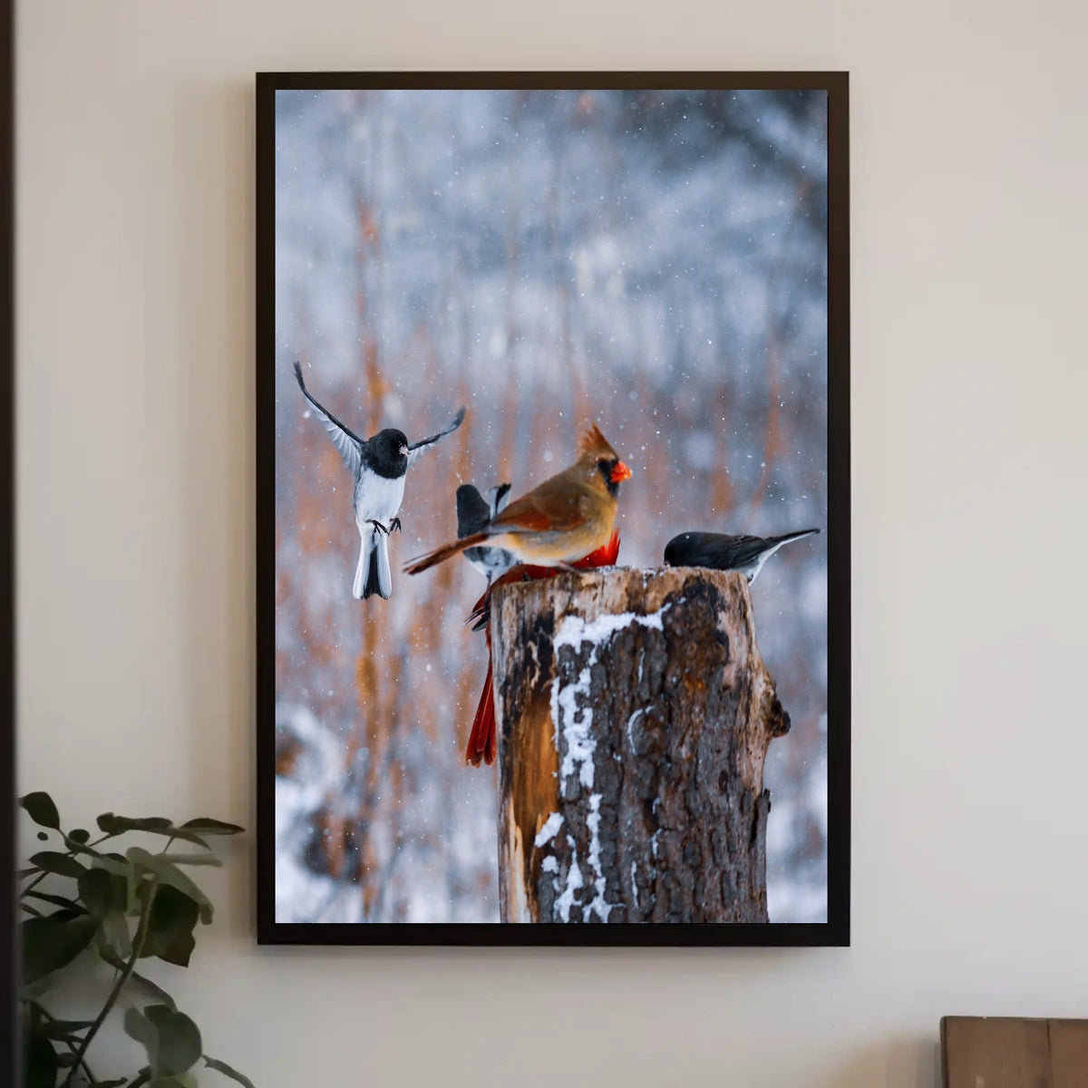Winter Birds In Flight Poster