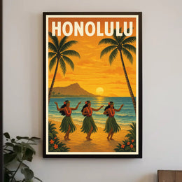 Honolulu Sunset Poster PosterGoat