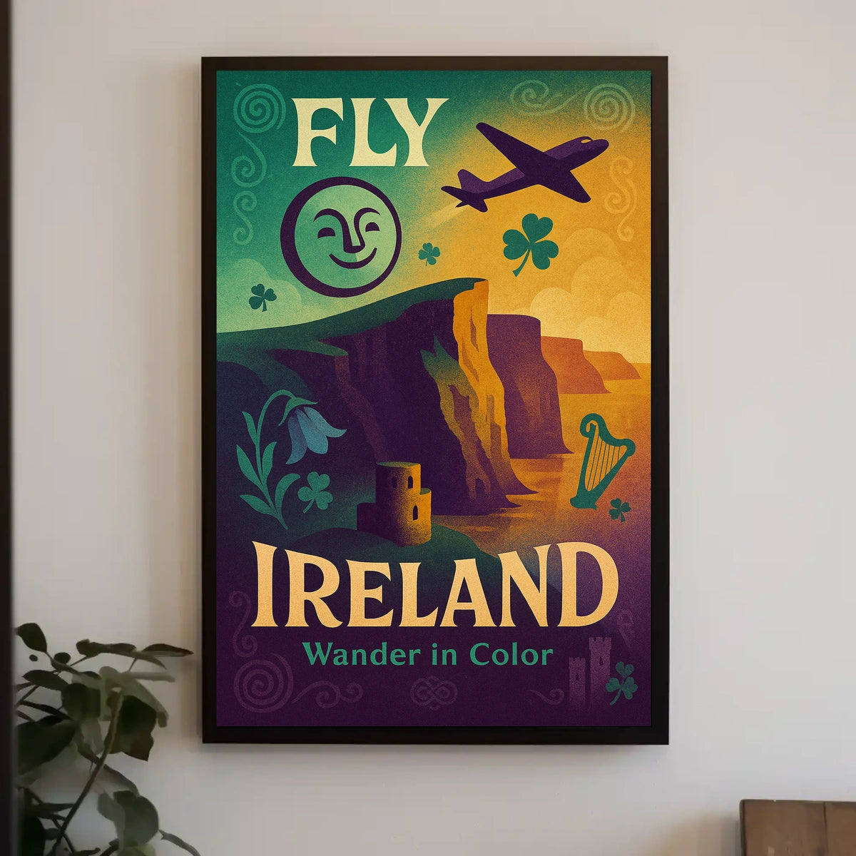 Fly To Ireland Wander In Color Poster