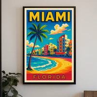 Miami Florida Vibrant Beachfront Poster