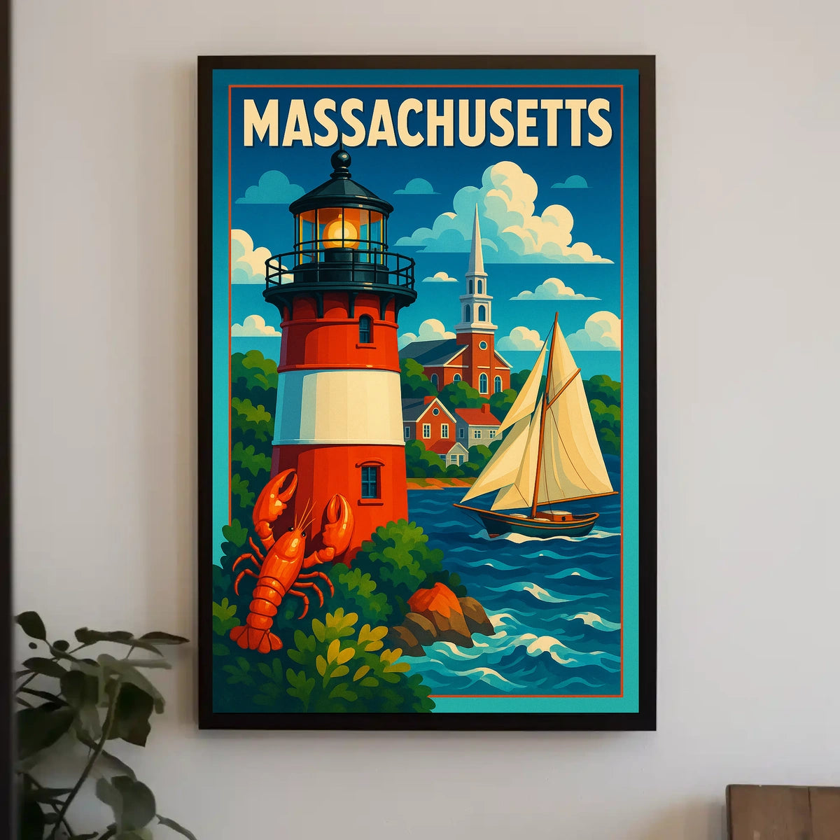 Massachusetts Coastal Charm Wanderlust Poster