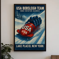 1980 Winter Games Usa Bobsleigh Team Poster