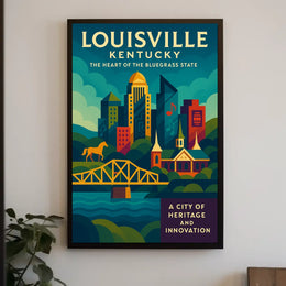 Louisville, Kentucky The Heart of the Bluegrass State Poster